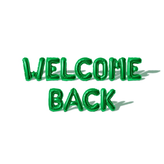 Letter Balloons - WELCOME BACK 16" Inch Alphabet Letters Foil Mylar Balloon Housewarming Party Banner (Green)