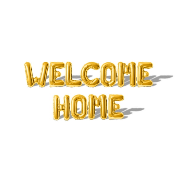 Letter Balloons - WELCOME HOME 16" Inch Alphabet Letters Foil Mylar Balloon Housewarming Party Banner (Gold)