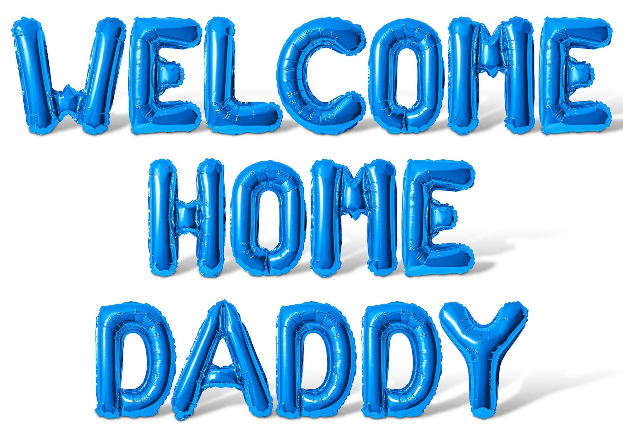 Letter Balloons - WELCOME HOME DADDY 16" Inch Alphabet Letters Foil Mylar Balloon Welcome Home Party Banner (Blue)