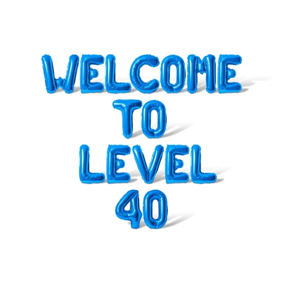 Letter Balloons - WELCOME TO LEVEL 40 16" Inch Alphabet Letters Foil Mylar Balloon Birthday Party Banner (Blue)
