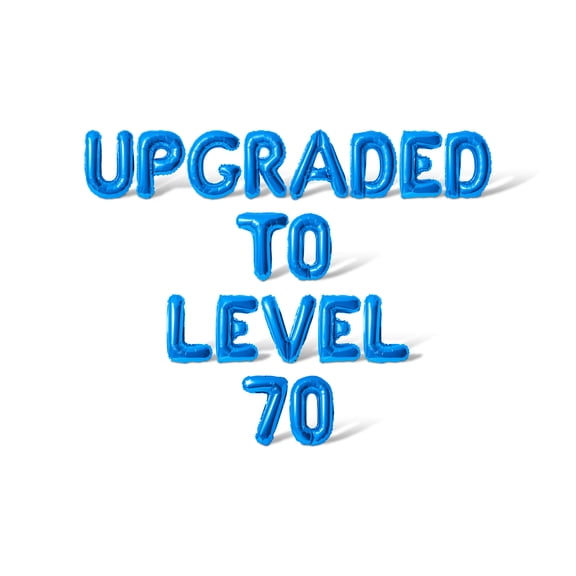 Letter Balloons - WELCOME TO LEVEL 70 16" Inch Alphabet Letters Foil Mylar Balloon Birthday Party Banner (Blue)