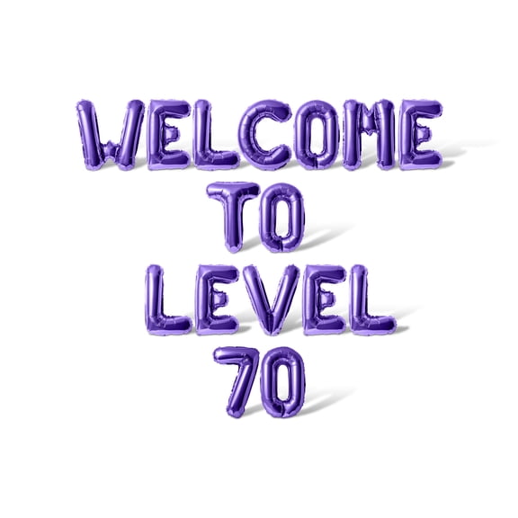 Letter Balloons - WELCOME TO LEVEL 70 16" Inch Alphabet Letters Foil Mylar Balloon Birthday Party Banner (Purple)