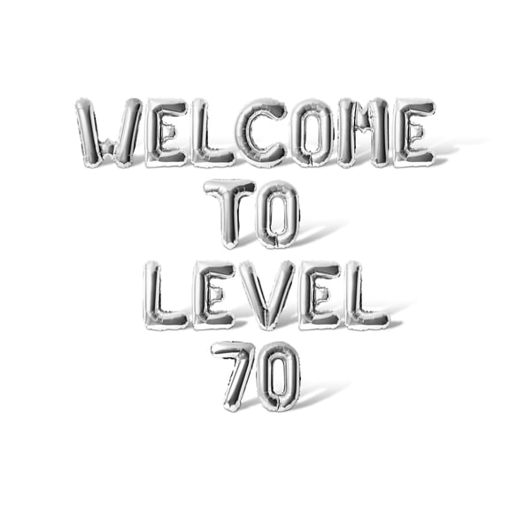 Letter Balloons - WELCOME TO LEVEL 70 16" Inch Alphabet Letters Foil Mylar Balloon Birthday Party Banner (Silver)