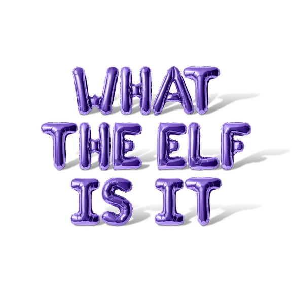 Letter Balloons - WHAT THE ELF IS IT 16" Inch Alphabet Letters Foil Mylar Balloon Christmas Party Banner (Purple)