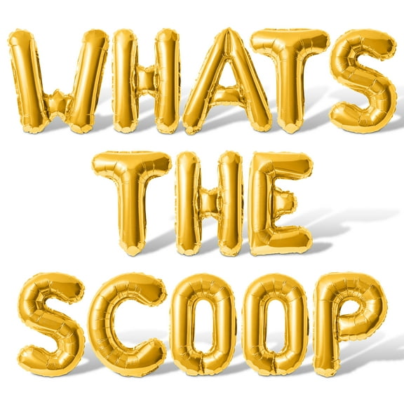 Letter Balloons - WHATS THE SCOOP 16" Inch Alphabet Letters Foil Mylar Balloon Birthday Party Banner (Gold)