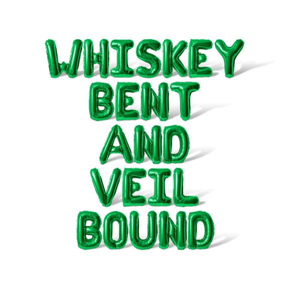 Letter Balloons - WHISKEY BENT AND VEIL BOUND 16" Inch Alphabet Letters Foil Mylar Balloon Bachelorette or Bridal Shower Party Banner (Green)