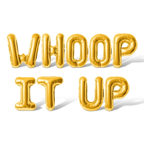 Letter Balloons - WHOOP IT UP 16" Inch Alphabet Letters Foil Mylar Balloon Bachelorette or Bridal Shower Party Banner (Gold)