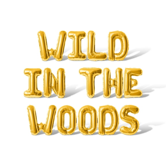 Letter Balloons - WILD IN THE WOODS 16" Inch Alphabet Letters Foil Mylar Balloon Bachelorette or Bridal Shower Party Banner (Gold)