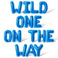 thumbnail image 1 of Letter Balloons - WILD ONE ON THE WAY 16" Inch Alphabet Letters Foil Mylar Balloon 1st Birthday Party Banner (Blue), 1 of 5