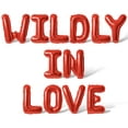 thumbnail image 1 of Letter Balloons - WILDLY IN LOVE 16" Inch Alphabet Letters Foil Mylar Balloon Bachelorette Party Banner (Red), 1 of 5