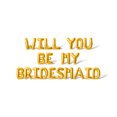 thumbnail image 1 of Letter Balloons - WILL YOU BE MY BRIDESMAID 16" Inch Alphabet Letters Foil Mylar Balloon Bachelorette or Bridal Shower Party Banner (Gold), 1 of 5