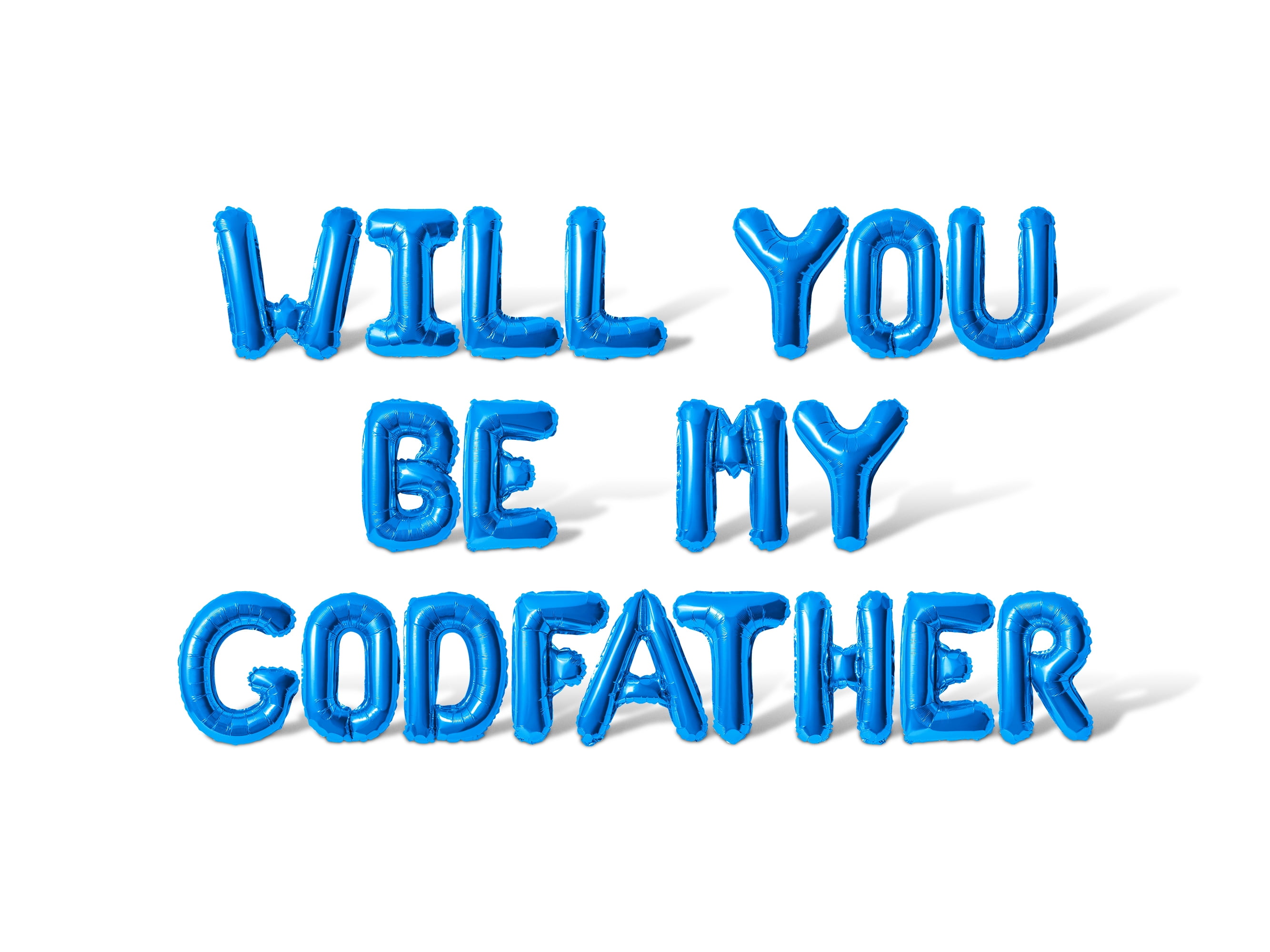 Letter Balloons - WILL YOU BE MY GODFATHER 16" Inch Alphabet Letters