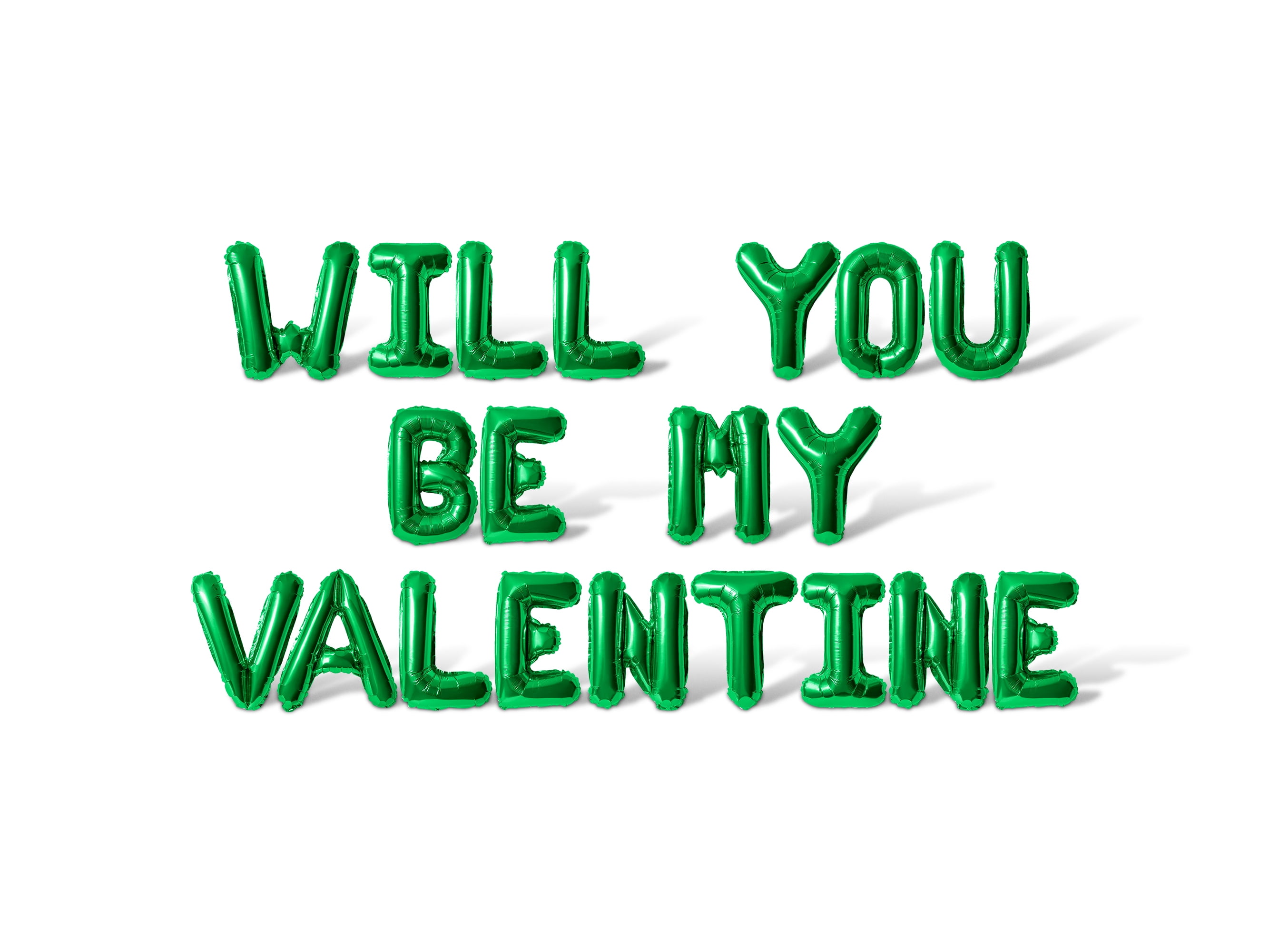 Letter Balloons - WILL YOU BE MY VALENTINE 16" Inch Alphabet Letters Foil Mylar Balloon Valentine's Day Party Banner (Green)