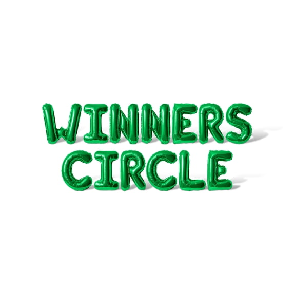 Letter Balloons - WINNERS CIRCLE 16" Inch Alphabet Letters Foil Mylar Balloon Kentucky Derby Day Party Banner (Green)