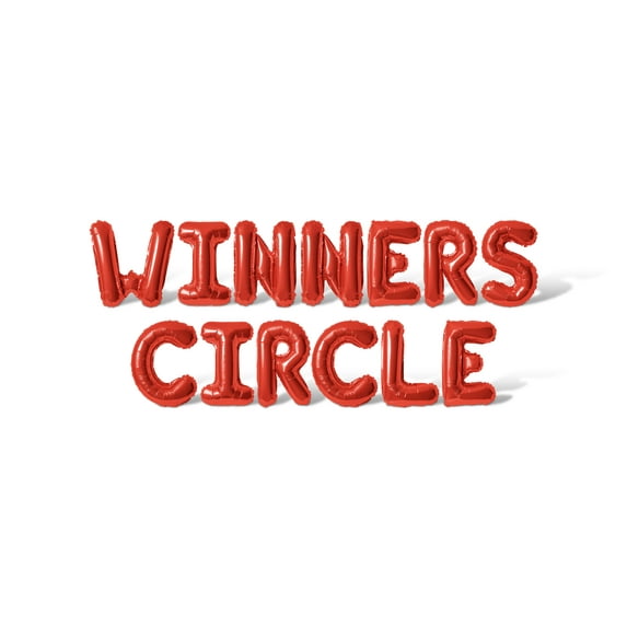 Letter Balloons - WINNERS CIRCLE 16" Inch Alphabet Letters Foil Mylar Balloon Kentucky Derby Day Party Banner (Red)