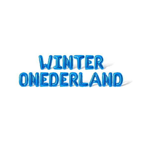 Letter Balloons - WINTER ONEDERLAND 16" Inch Alphabet Letters Foil Mylar Balloon Birthday Party Banner (Blue)