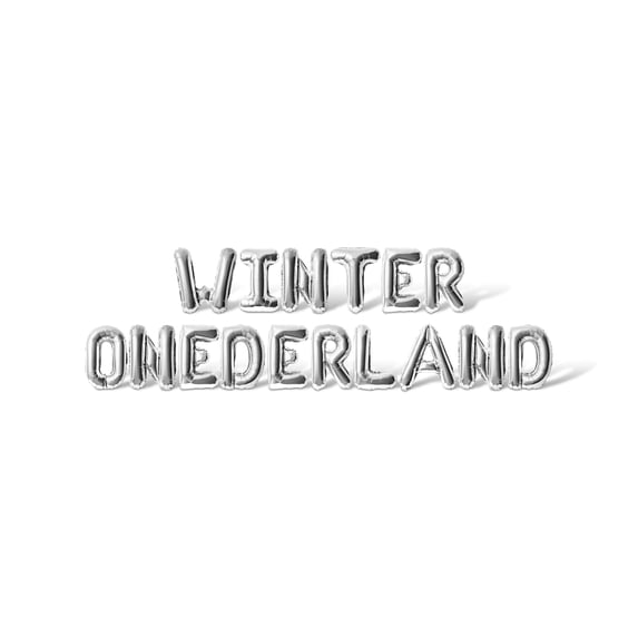 Letter Balloons - WINTER ONEDERLAND 16" Inch Alphabet Letters Foil Mylar Balloon Birthday Party Banner (Silver)