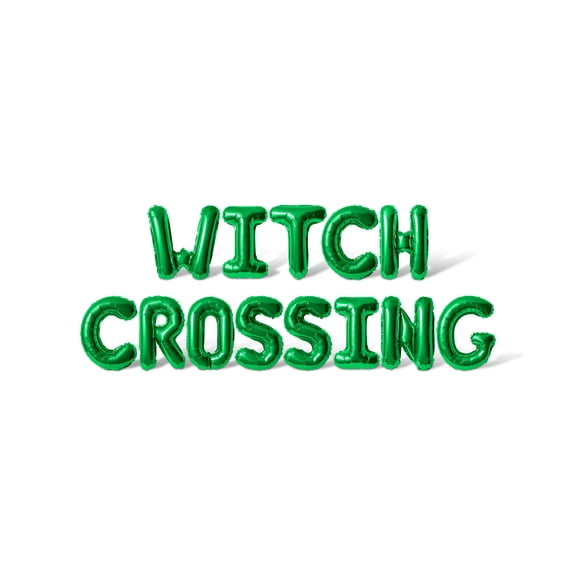 Letter Balloons - WITCH CROSSING 16" Inch Alphabet Letters Foil Mylar Balloon Halloween Party Banner (Green)