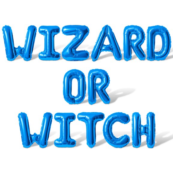 Letter Balloons - WIZARD OR WITCH 16" Inch Alphabet Letters Foil Mylar Balloon Baby Shower Party Banner (Blue)