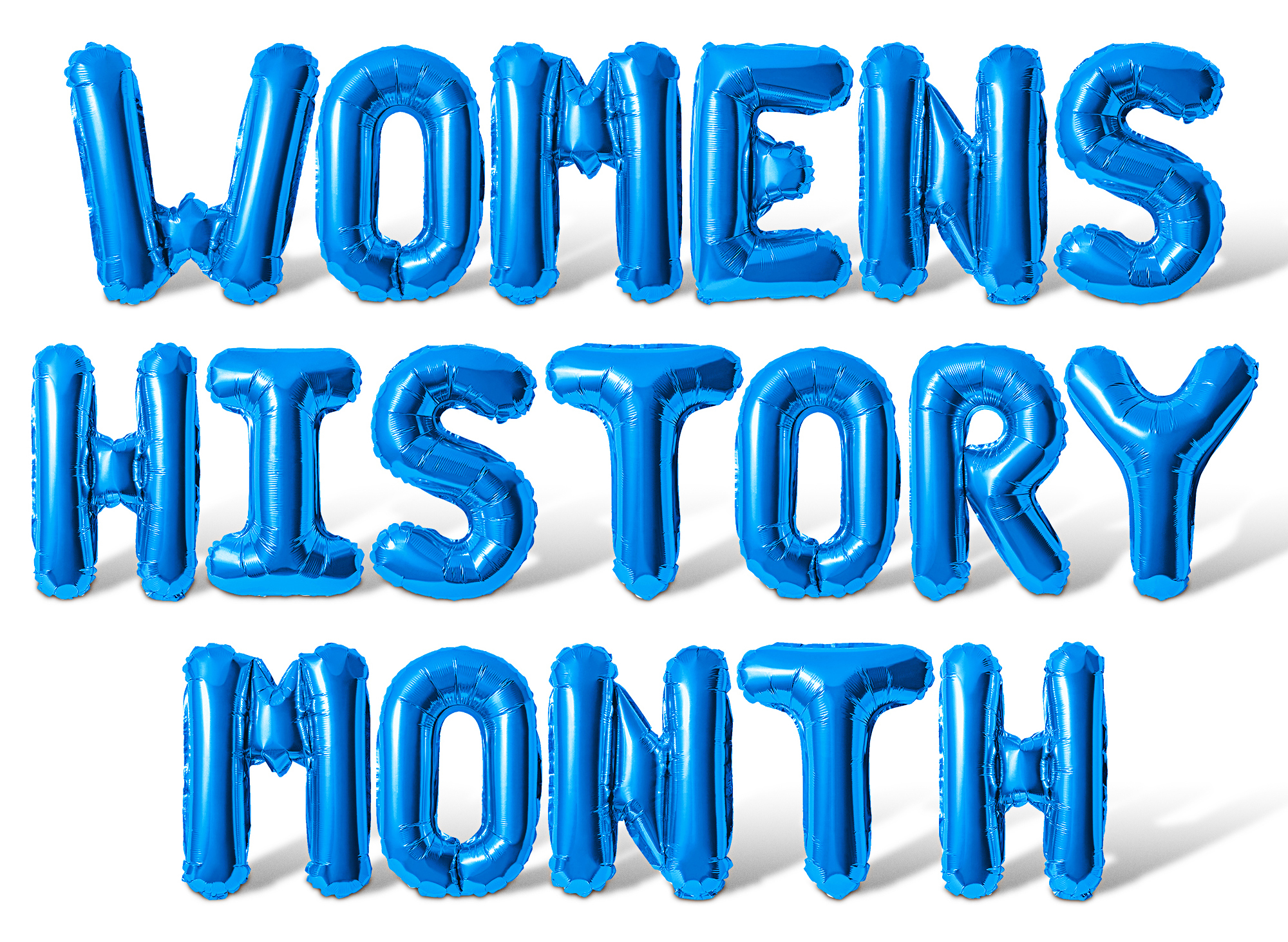 Letter Balloons - WOMENS HISTORY MONTH 16" Inch Alphabet Letters Foil Mylar Balloon Womens History Month Party Banner (Blue)