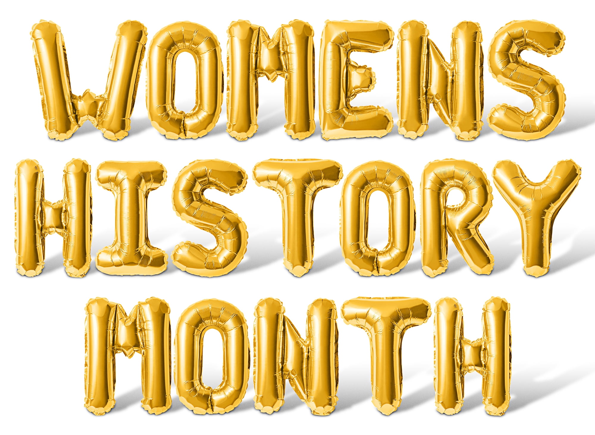 Letter Balloons - WOMENS HISTORY MONTH 16" Inch Alphabet Letters Foil Mylar Balloon Womens History Month Party Banner (Gold)
