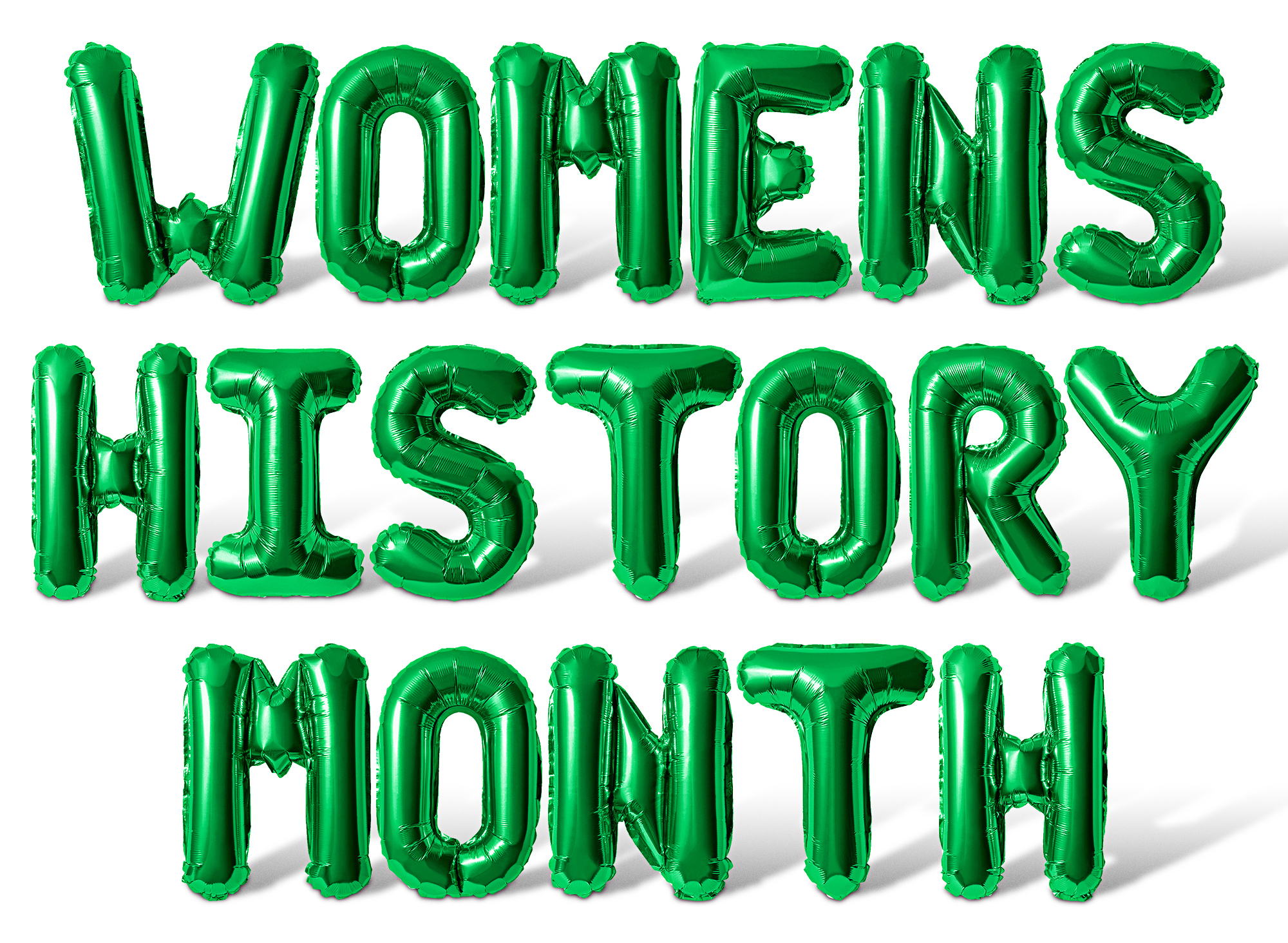 Letter Balloons - WOMENS HISTORY MONTH 16" Inch Alphabet Letters Foil Mylar Balloon Womens History Month Party Banner (Green)