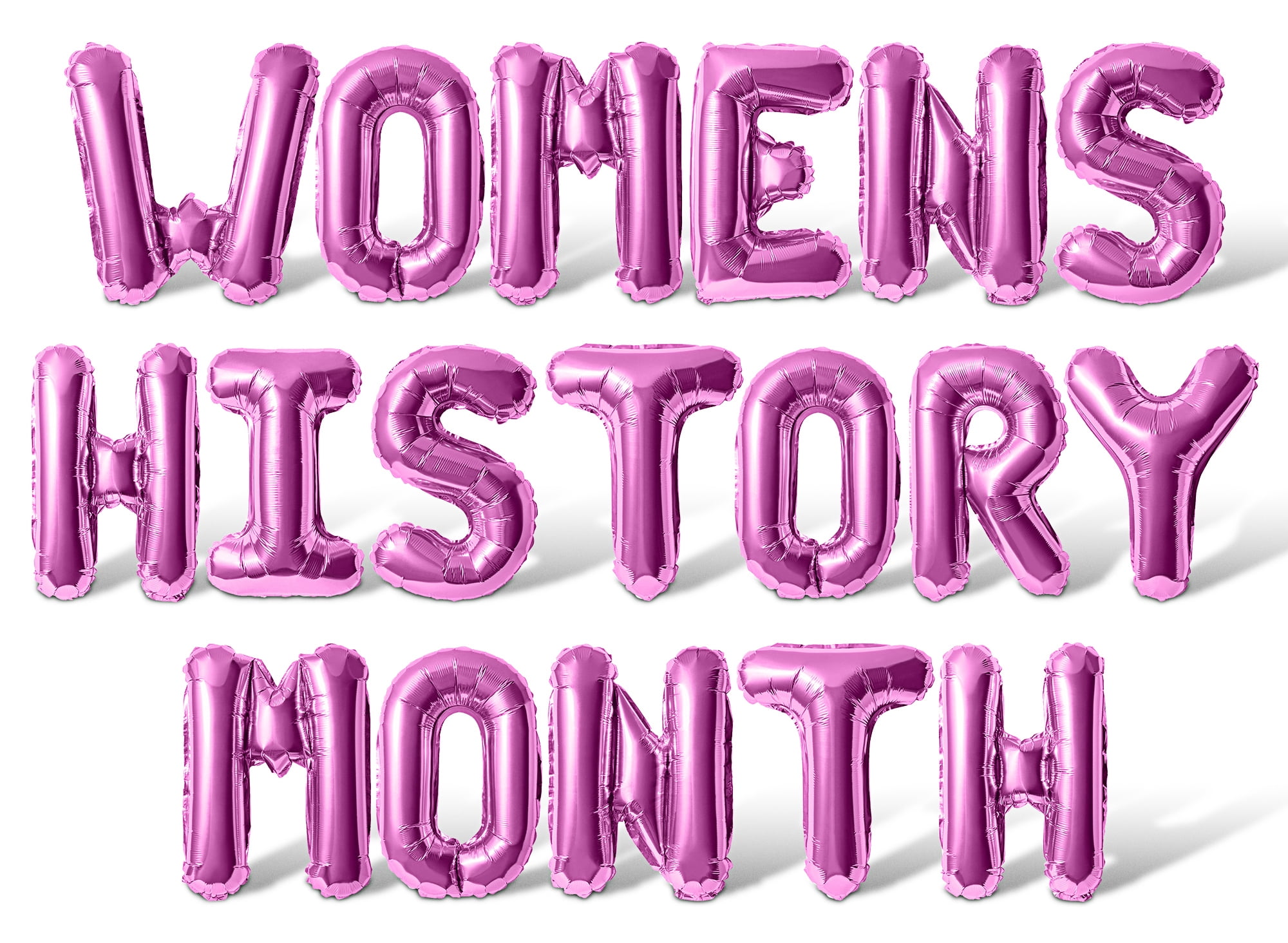 Letter Balloons - WOMENS HISTORY MONTH 16" Inch Alphabet Letters Foil Mylar Balloon Womens History Month Party Banner (Pink)