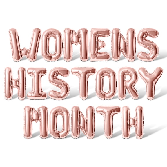Letter Balloons - WOMENS HISTORY MONTH 16" Inch Alphabet Letters Foil Mylar Balloon Womens History Month Party Banner (Rose Gold)