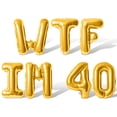 thumbnail image 1 of Letter Balloons - WTF IM 40 16" Inch Alphabet Letters Foil Mylar Balloon 40th Birthday Party Banner (Gold), 1 of 5