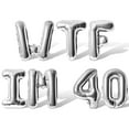 thumbnail image 1 of Letter Balloons - WTF IM 40 16" Inch Alphabet Letters Foil Mylar Balloon 40th Birthday Party Banner (Silver), 1 of 5