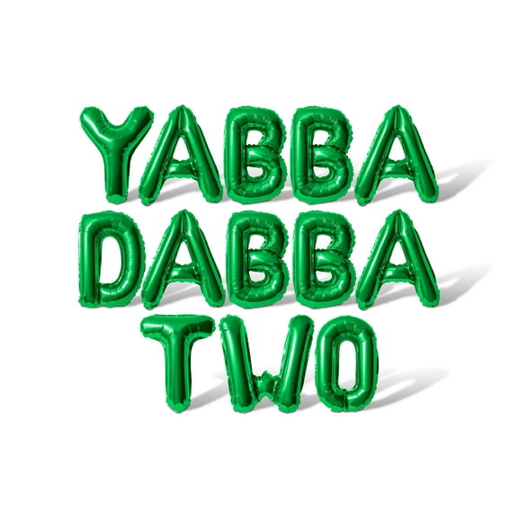 Letter Balloons - YABBA DABBA TWO 16" Inch Alphabet Letters Foil Mylar Balloon Birthday Party Banner (Green)
