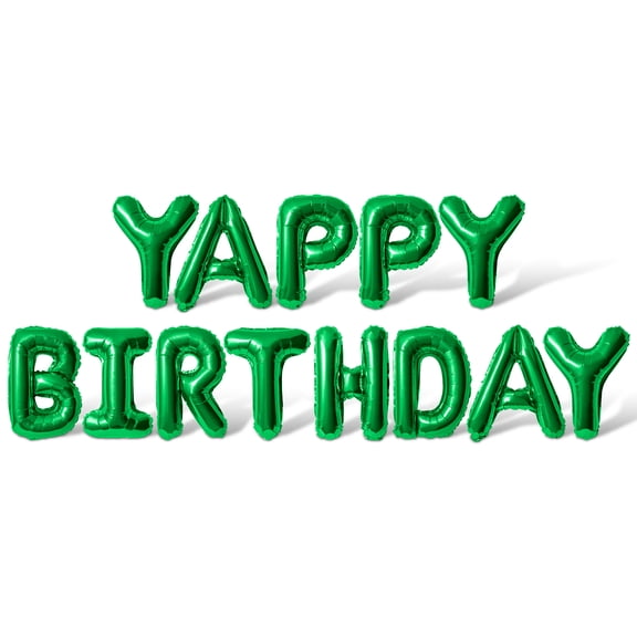 Letter Balloons - YAPPY BIRTHDAY 16" Inch Alphabet Letters Foil Mylar Balloon Dog Birthday Party Banner (Green)
