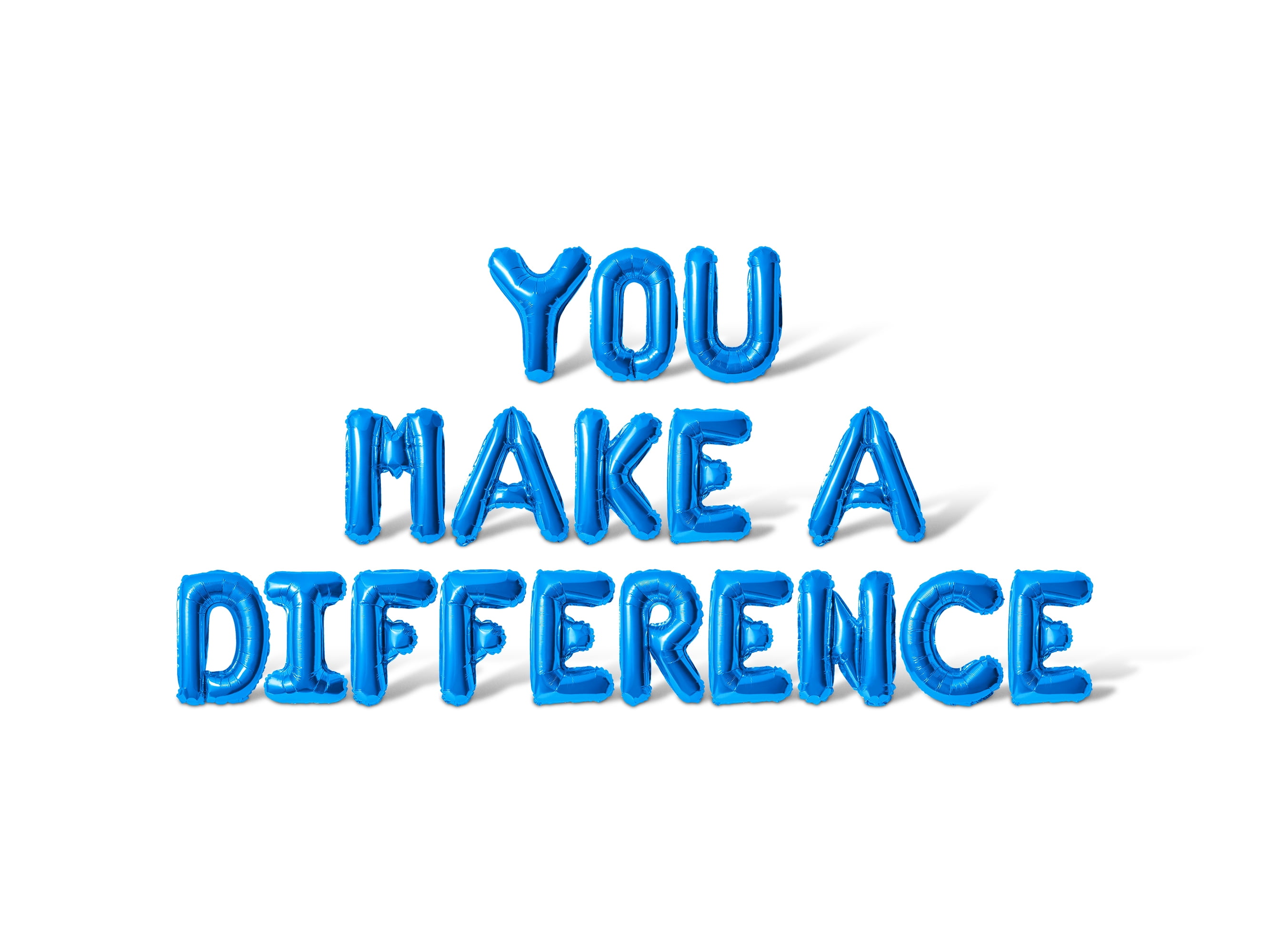 Letter Balloons - YOU MAKE A DIFFERENCE 16" Inch Alphabet Letters Foil Mylar Balloon Nurse Appreciation Party Banner (Blue)