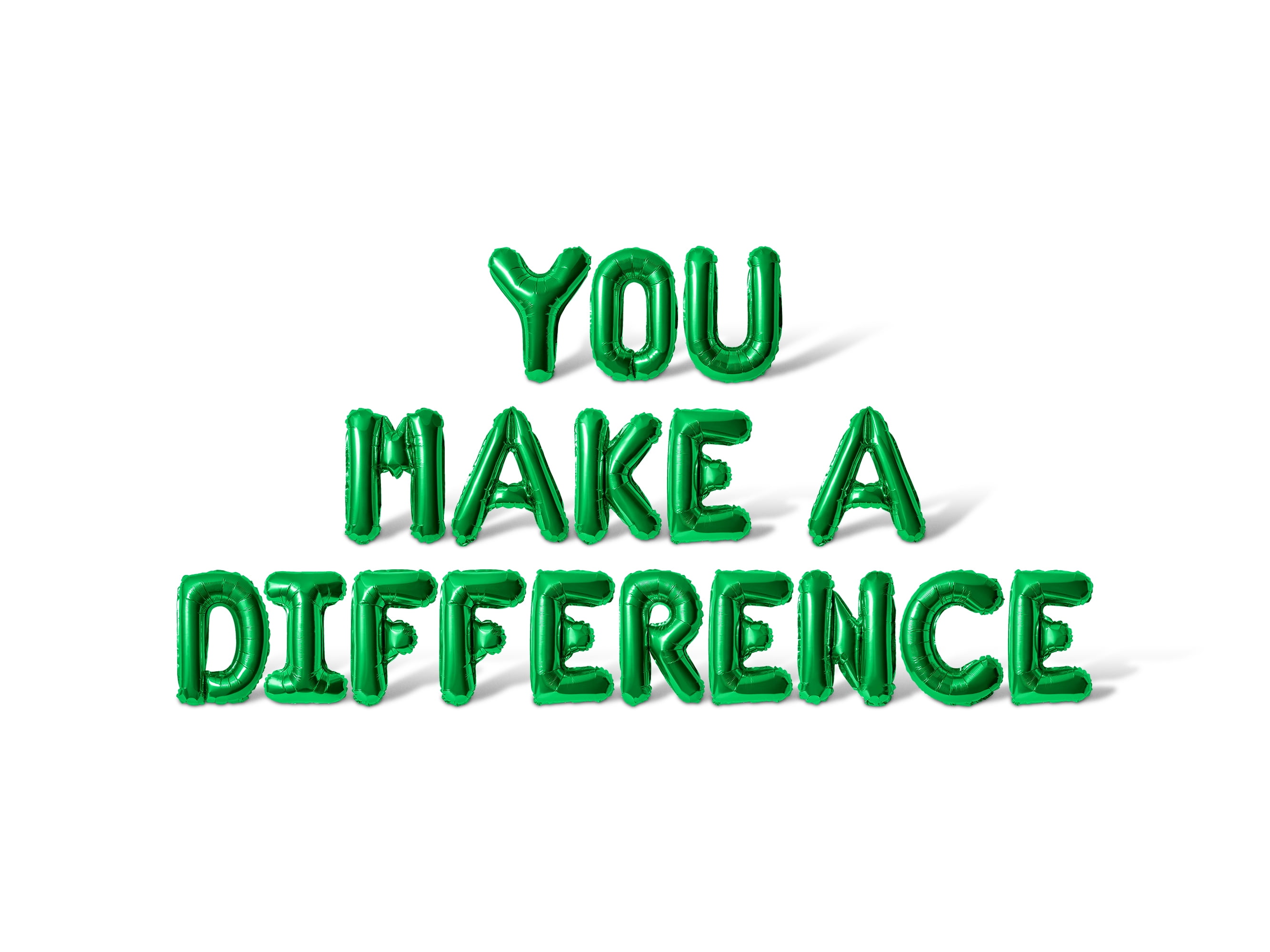 Letter Balloons - YOU MAKE A DIFFERENCE 16" Inch Alphabet Letters Foil Mylar Balloon Nurse Appreciation Party Banner (Green)