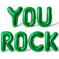 thumbnail image 1 of Letter Balloons - YOU ROCK 16" Inch Alphabet Letters Foil Mylar Balloon Graduation Day Party Banner (Green), 1 of 5