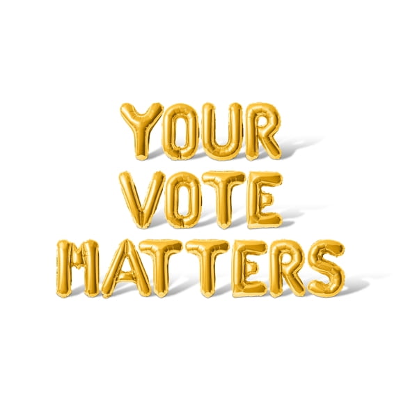 Letter Balloons - YOUR VOTE MATTERS 16" Inch Alphabet Letters Foil Mylar Balloon Election Day Party Banner (Gold)