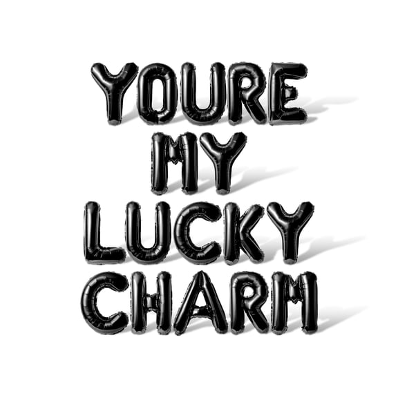 Letter Balloons - YOURE MY LUCKY CHARM 16" Inch Alphabet Letters Foil Mylar Balloon St. Patrick's Day Party Banner (Black)