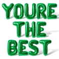 thumbnail image 1 of Letter Balloons - YOURE THE BEST 16" Inch Alphabet Letters Foil Mylar Balloon Graduation Party Banner (Green), 1 of 5