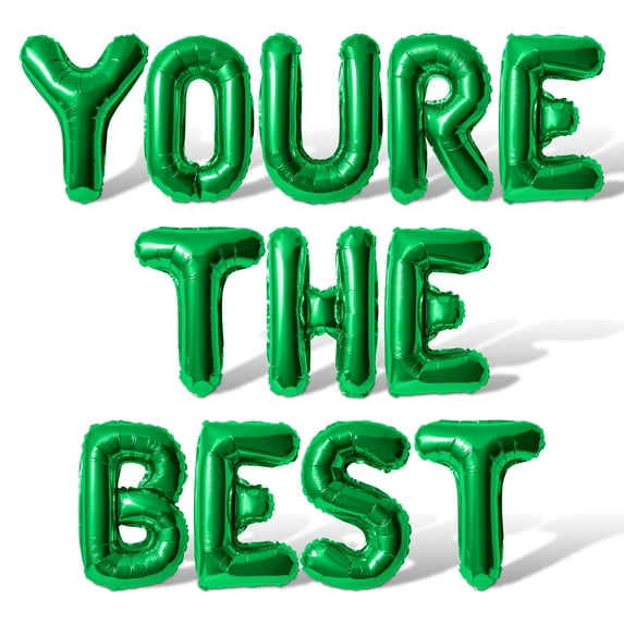 Letter Balloons - YOURE THE BEST 16" Inch Alphabet Letters Foil Mylar Balloon Graduation Party Banner (Green)