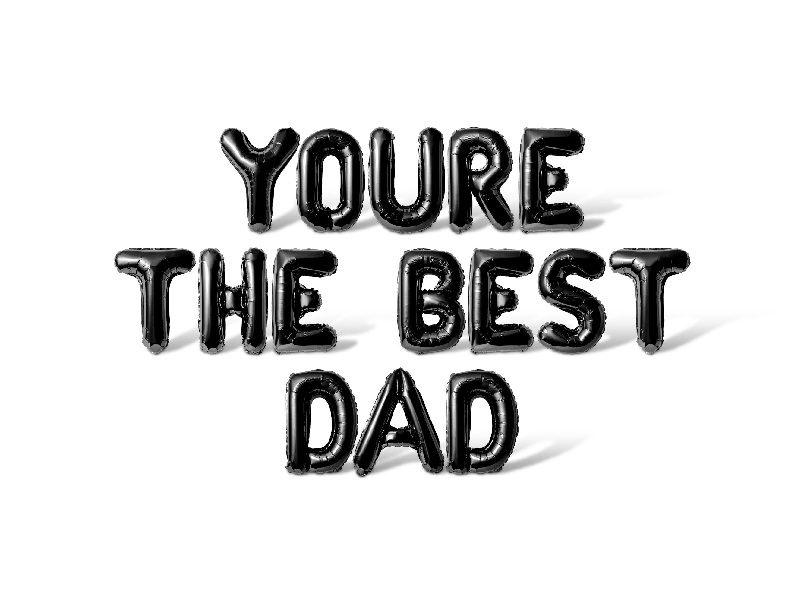 Letter Balloons - YOURE THE BEST DAD 16" Inch Alphabet Letters Foil Mylar Balloon Father's Day Party Banner (Black)