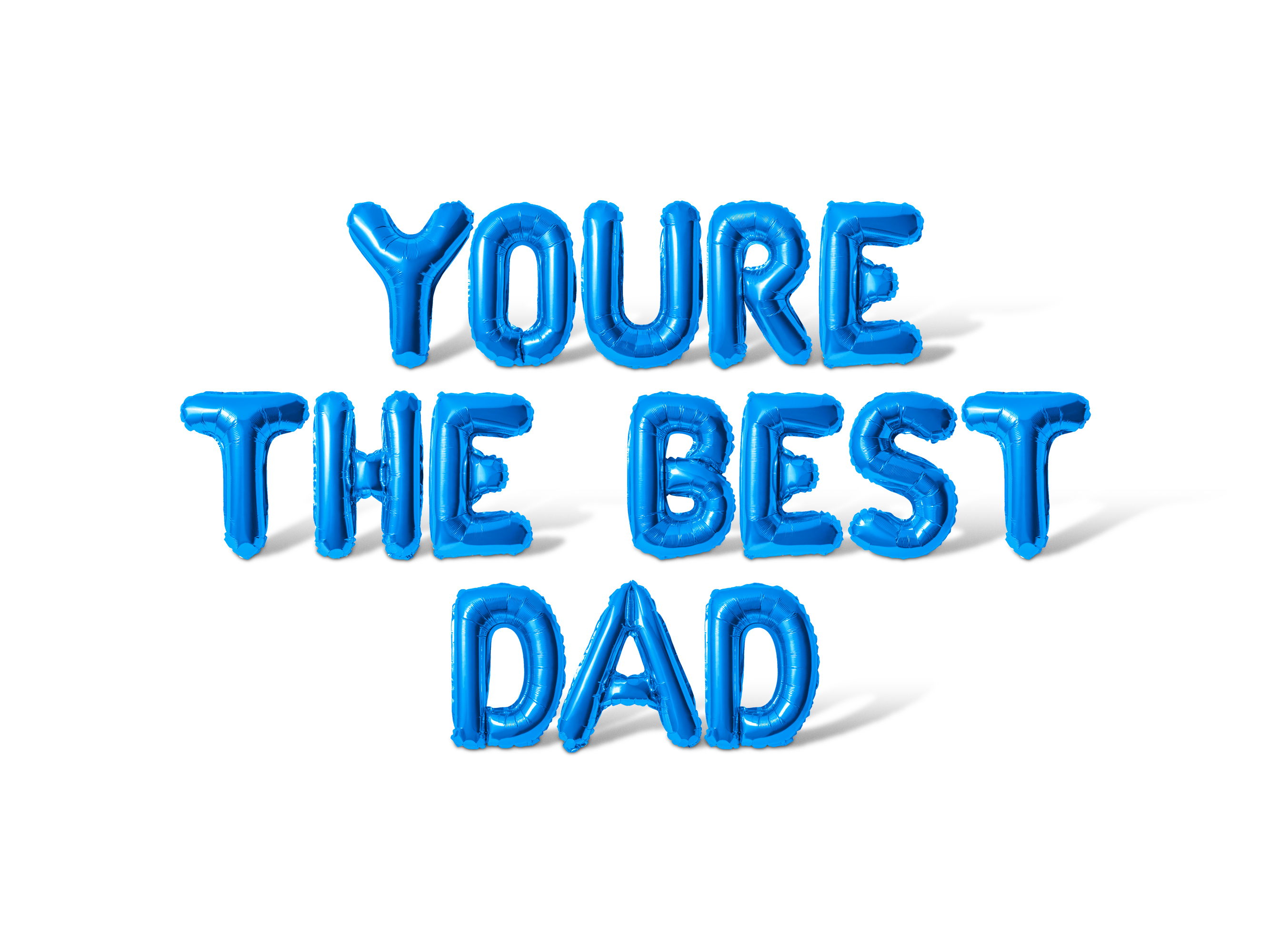 Letter Balloons - YOURE THE BEST DAD 16" Inch Alphabet Letters Foil Mylar Balloon Father's Day Party Banner (Blue)