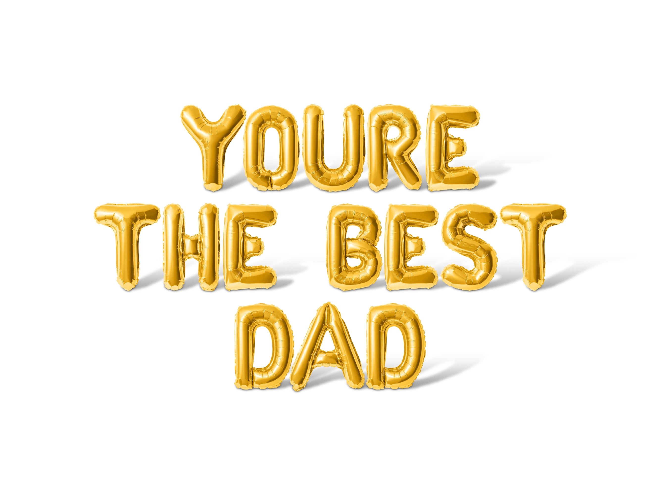 Letter Balloons - YOURE THE BEST DAD 16" Inch Alphabet Letters Foil Mylar Balloon Father's Day Party Banner (Gold)