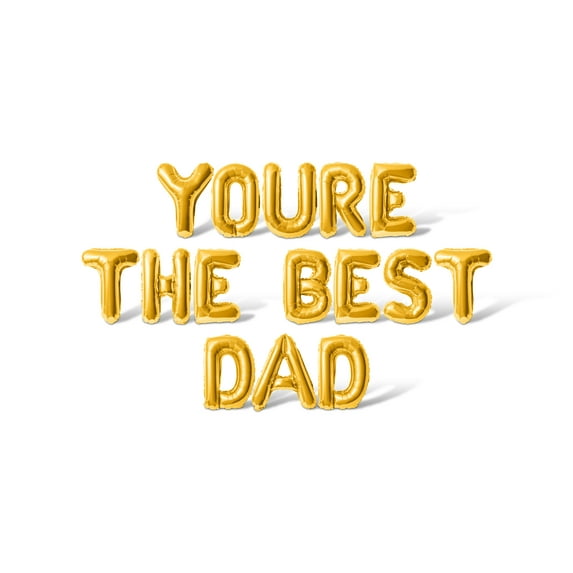 Letter Balloons - YOURE THE BEST DAD 16" Inch Alphabet Letters Foil Mylar Balloon Father's Day Party Banner (Gold)