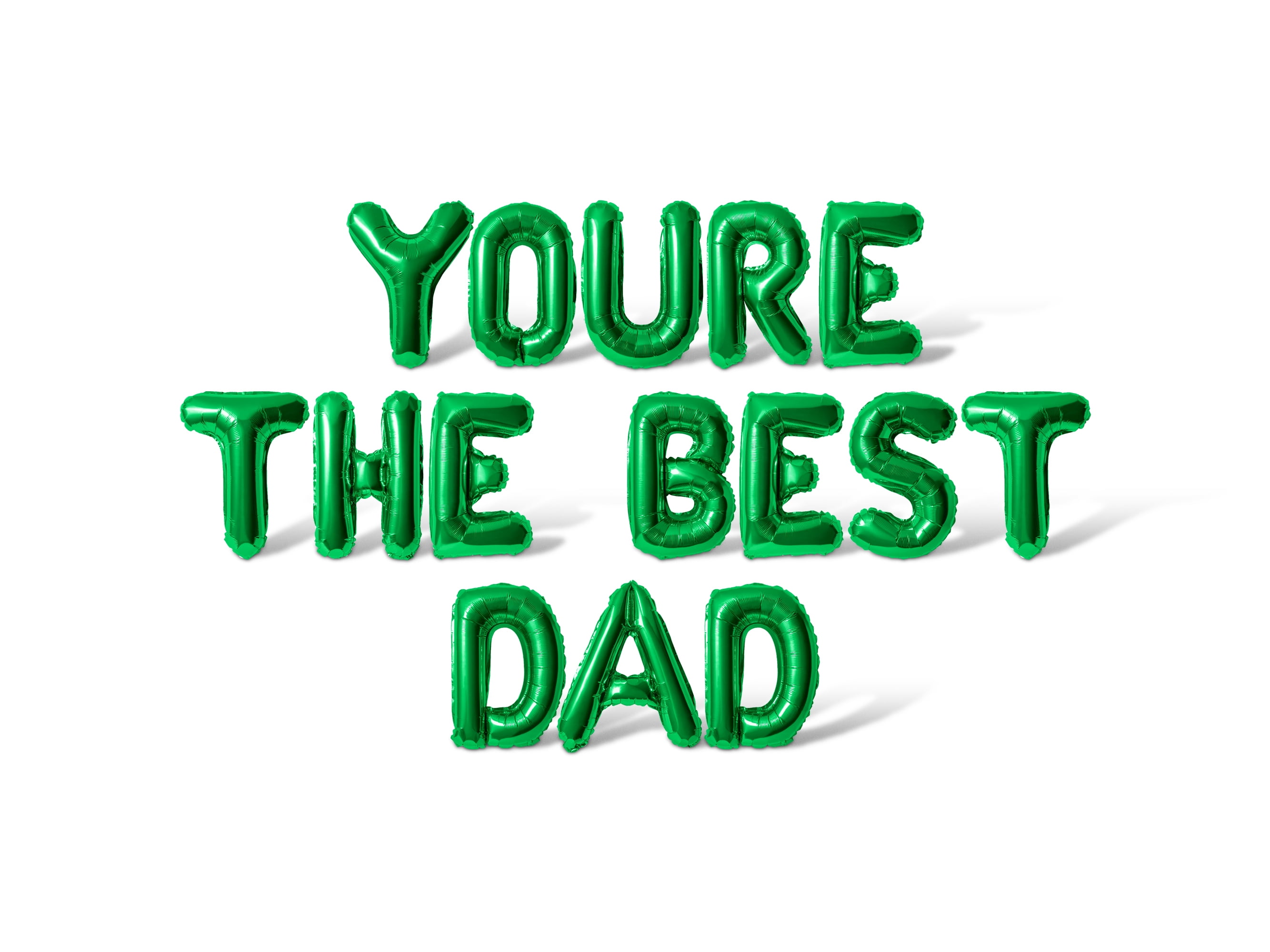 Letter Balloons - YOURE THE BEST DAD 16" Inch Alphabet Letters Foil Mylar Balloon Father's Day Party Banner (Green)