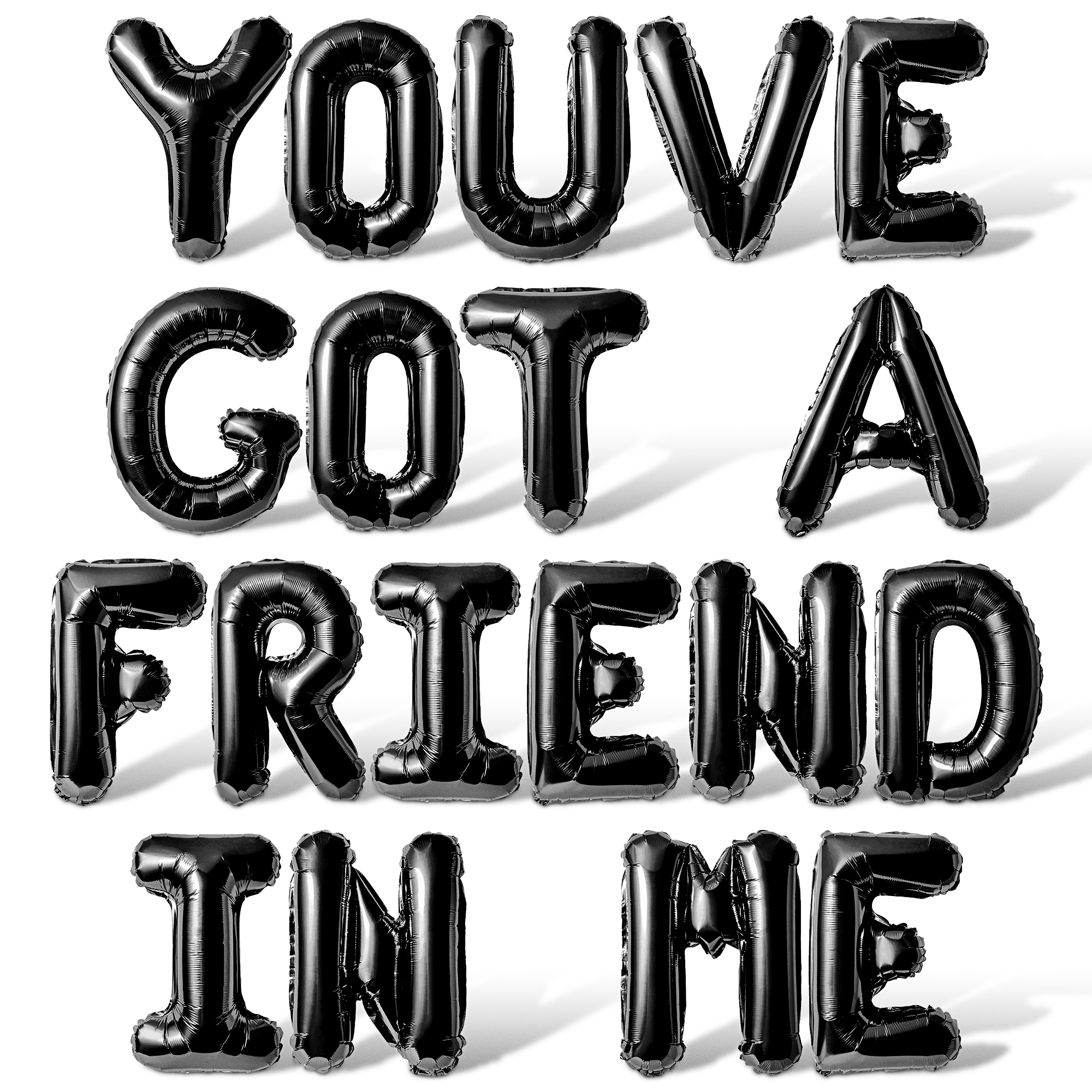 Letter Balloons - YOUVE GOT A FRIEND IN ME 16" Inch Alphabet Letters Foil Mylar Balloon Bachelorette Party Banner (Black)