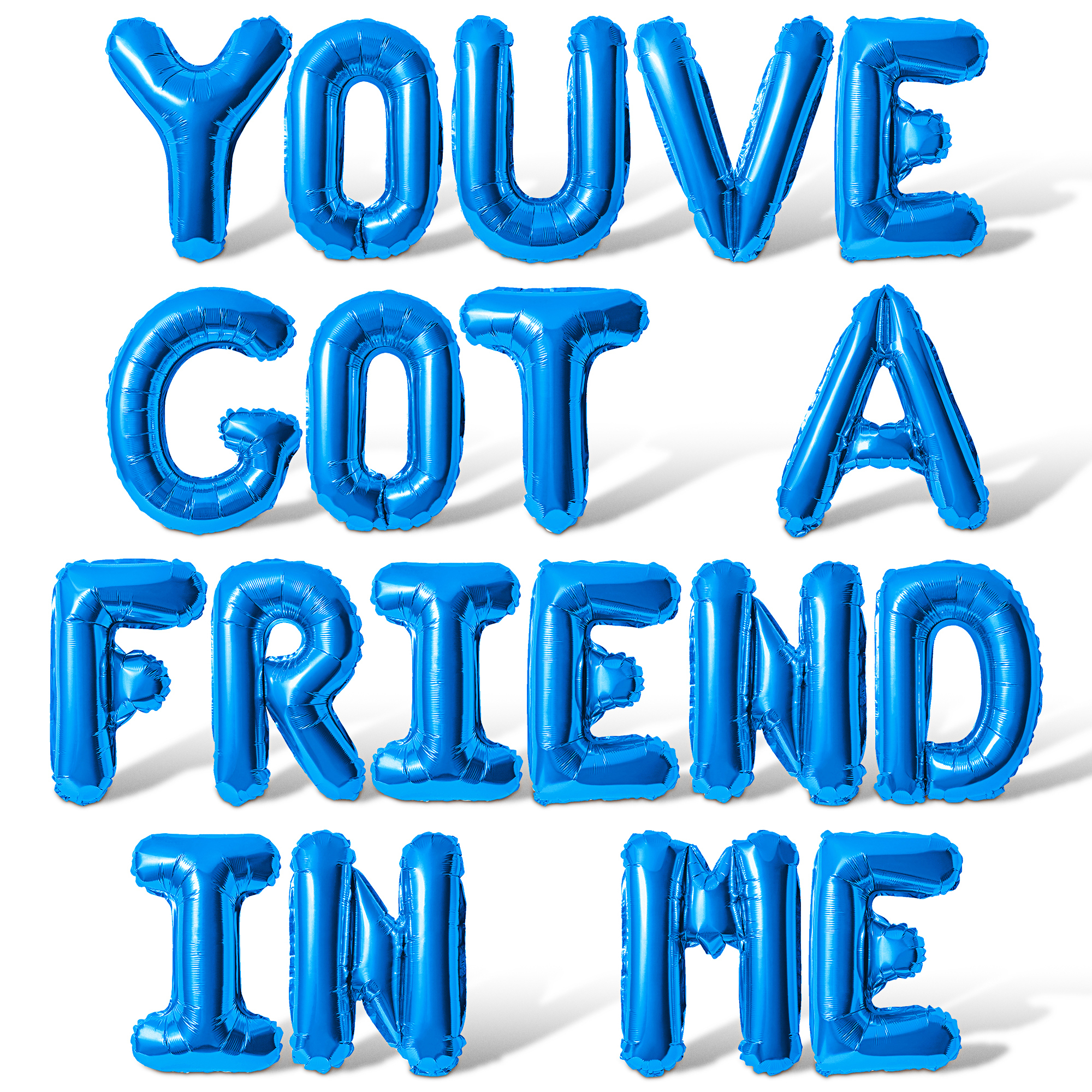 Letter Balloons - YOUVE GOT A FRIEND IN ME 16" Inch Alphabet Letters Foil Mylar Balloon Bachelorette Party Banner (Blue)