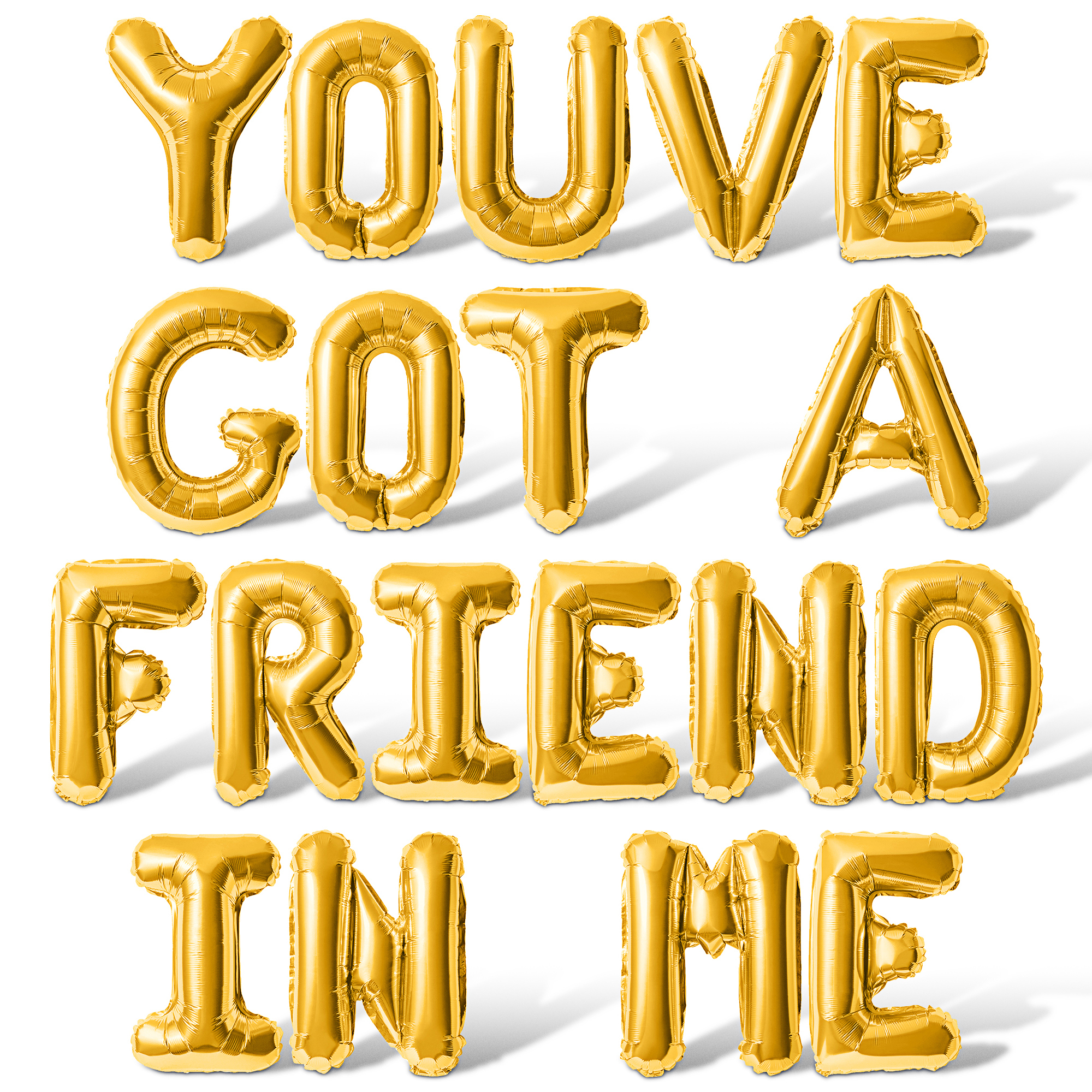 Letter Balloons - YOUVE GOT A FRIEND IN ME 16" Inch Alphabet Letters Foil Mylar Balloon Bachelorette Party Banner (Gold)