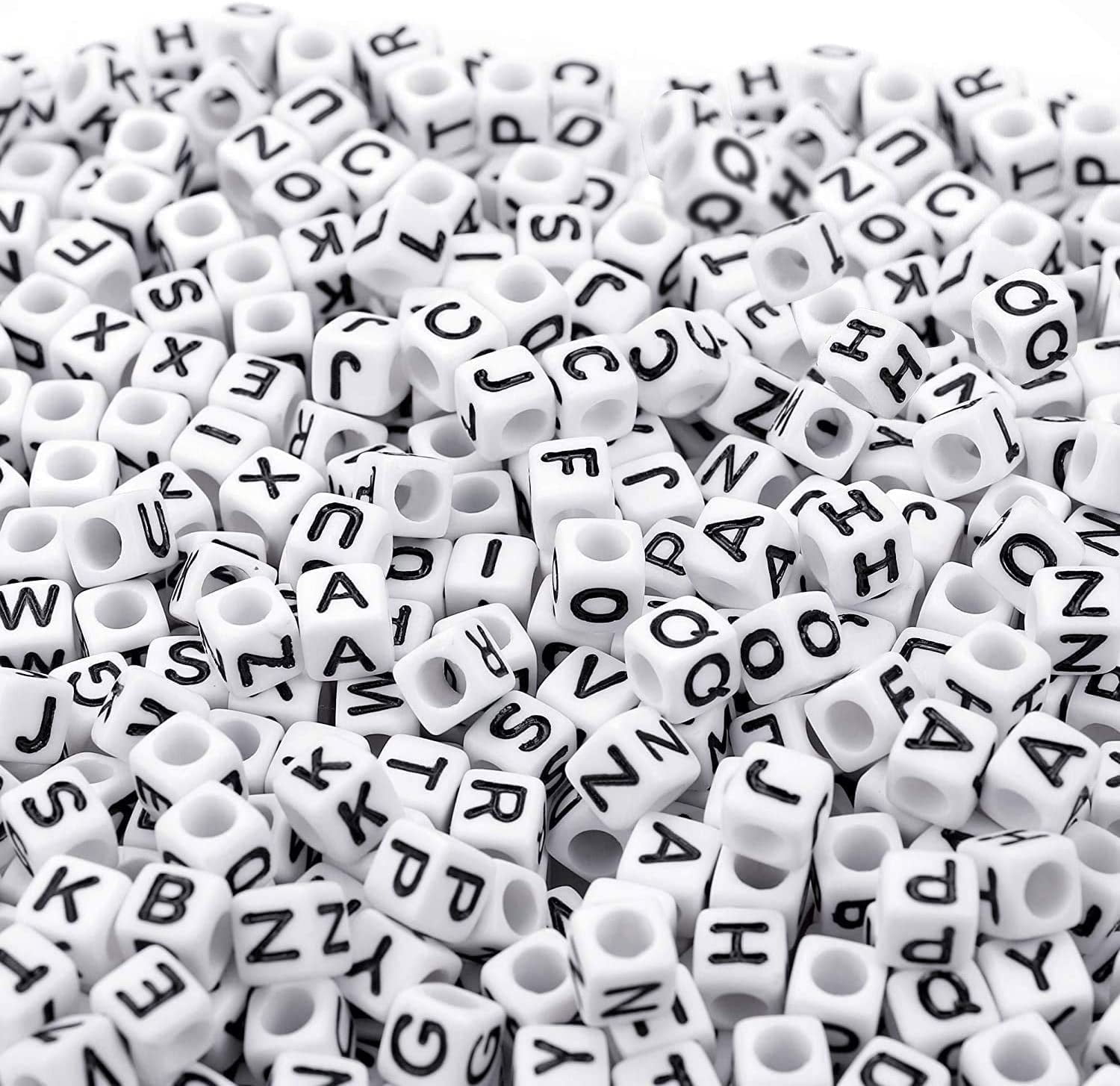 Letter Beads, 1200PCS Square Letter Beads for Bracelets Making Jewely DIY Necklace Bracelet(6 mm)