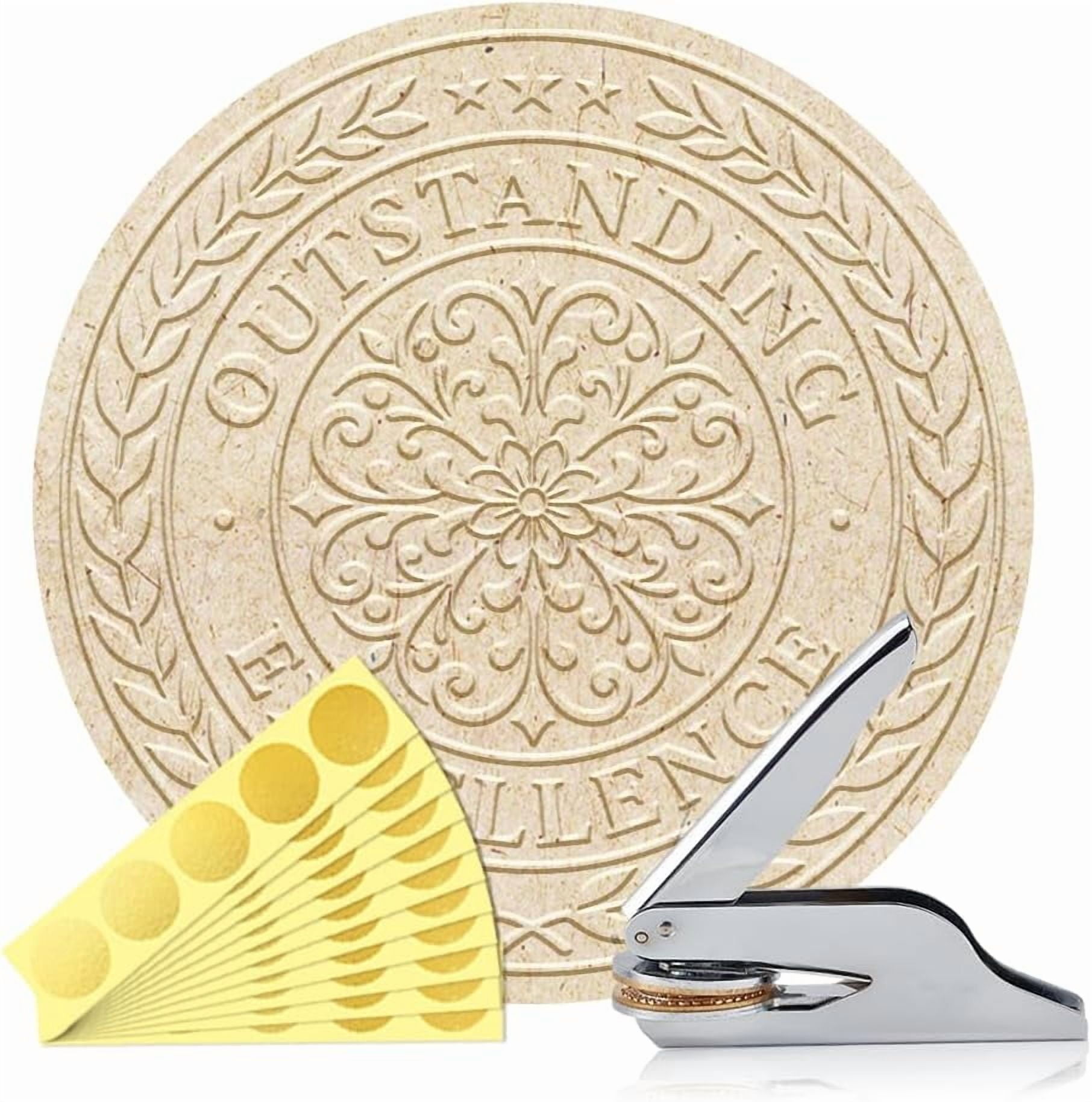 Letter Book Embosser Personalized Outstanding Excellence Pattern Book Stamp Durable Library Stamp with Handle Set