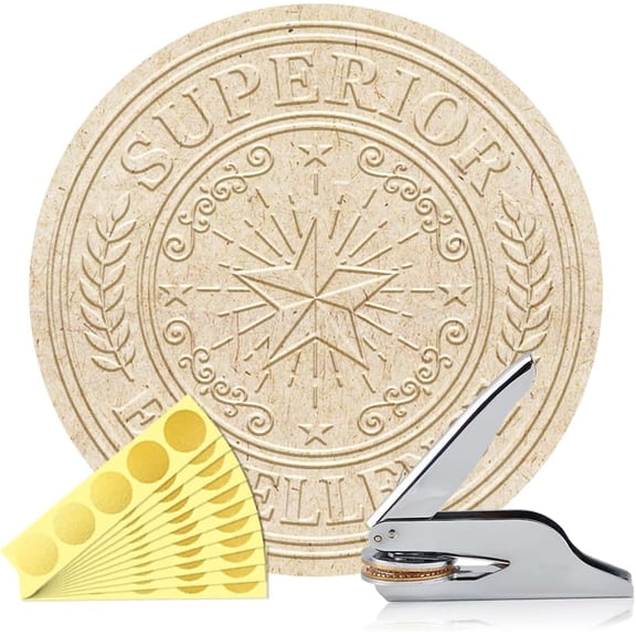 Letter Book Embosser Personalized Superior Excellence with Star Pattern Book Stamp Durable Library Stamp with Handle Set